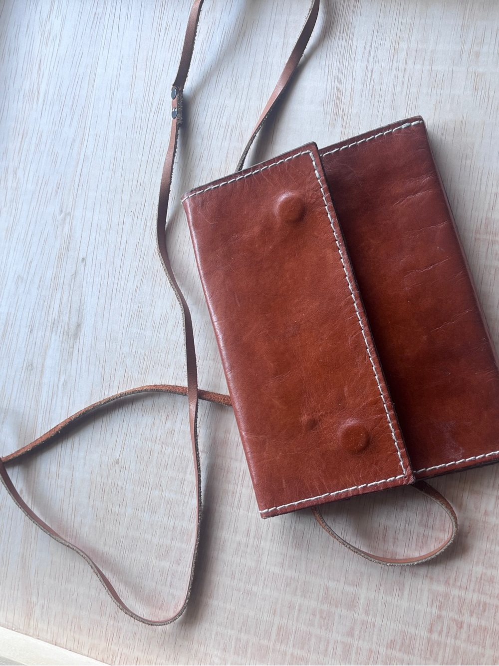Brown Leather Quality Crossbody Wallet Bag